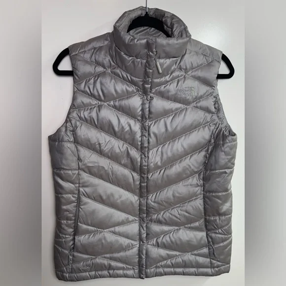 The North Face 550 Fill Down Puffer Vest Women's M Gray Metallic READ - Picture 2 of 14
